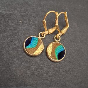 Boucles Paon-Cuir 10mm