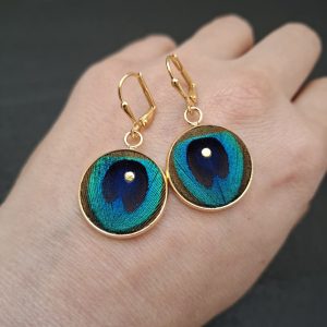 Boucles Paon - Touche or 20mm