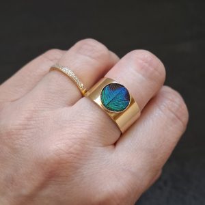 Bague Paon ruban large