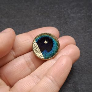 Broche Sim Paon-doré pailleté