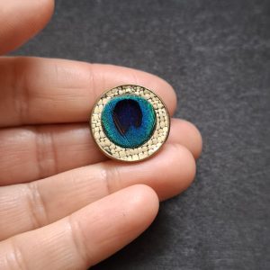 Broche Sim Paon-or pailleté